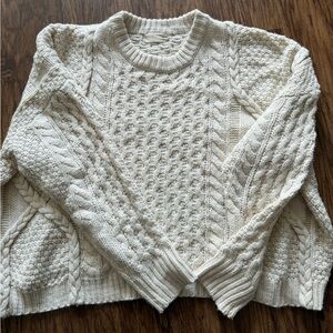 Altar'd State Cable Knit Sweater - Cream